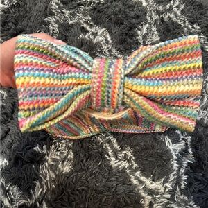 Colorful Striped Bow Raffia  Bag